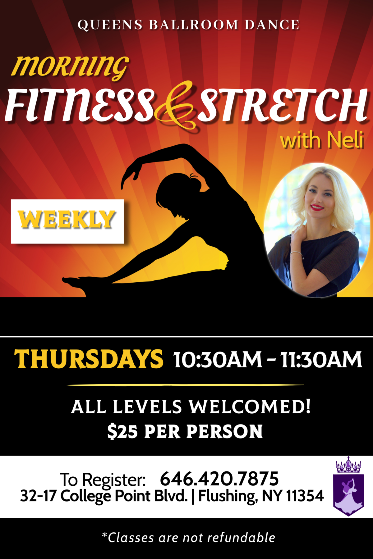 Adult Dance Classes -Yoga Classes - Fitness and Stretch