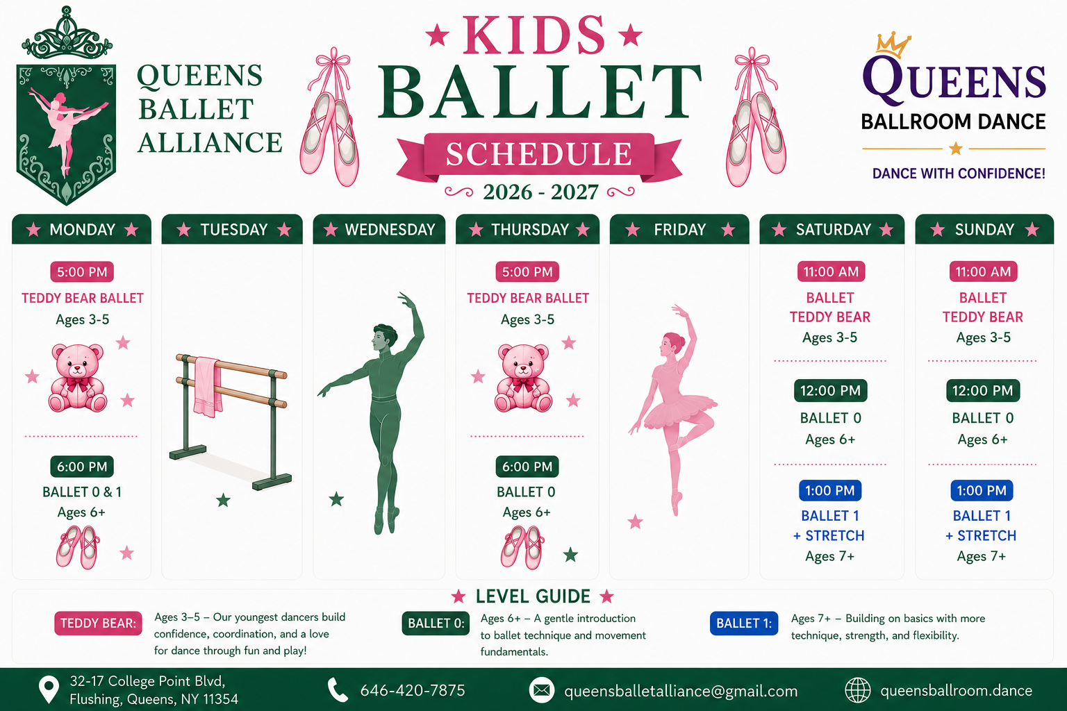Queens Ballet Alliance Kids Class Schedule